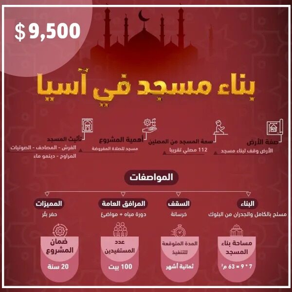 بناء مسجد 112 مصلي